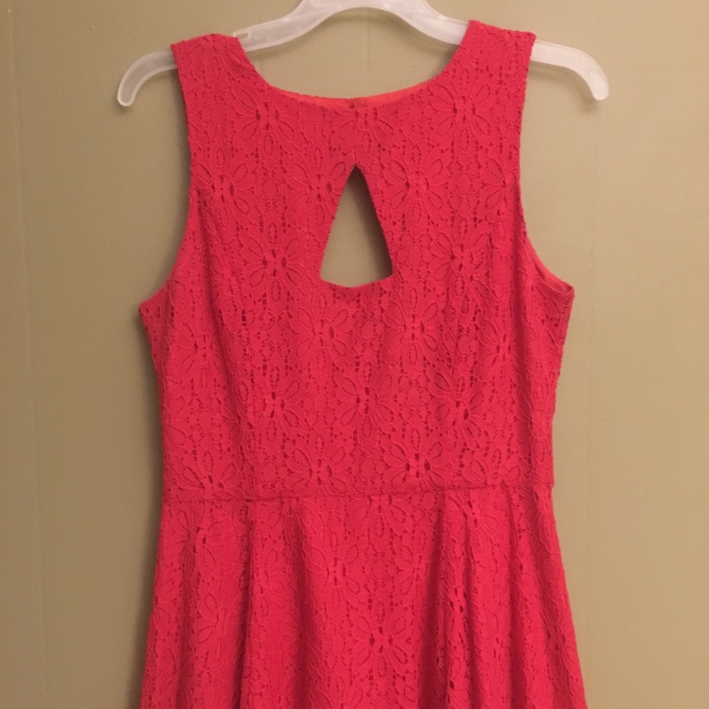 Red lace dress-key hole chest and key hole back-6